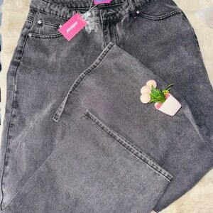 Edikted Women's Dark Gray Straight Leg Jeans